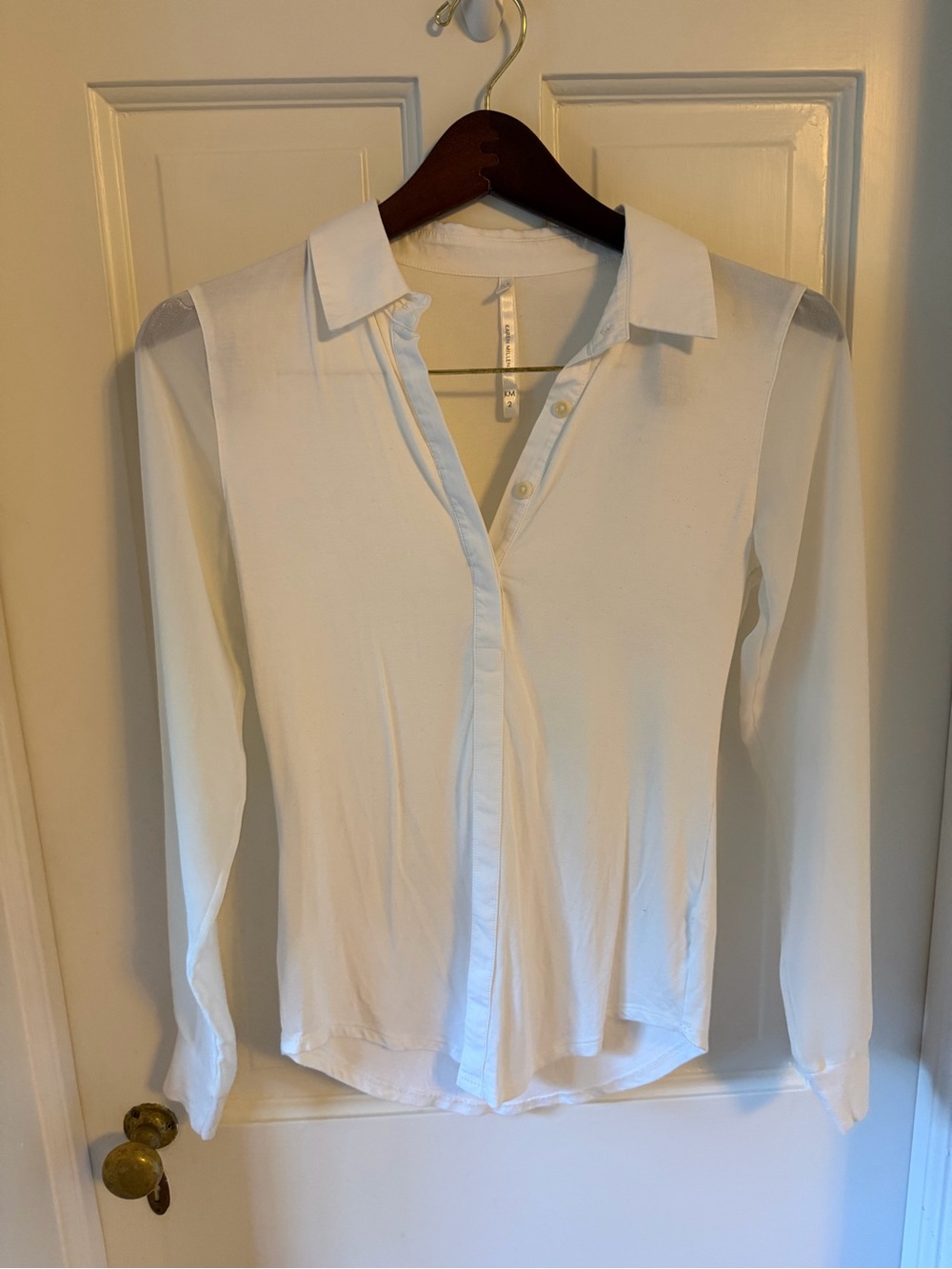 Karen Millen White Button-Down Long Sleeve Shirt